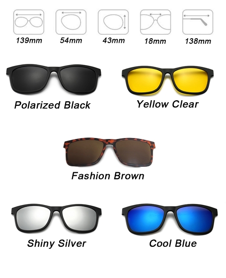 Govean <br/>Interchangeable Polarized <br/>5 in 1 Sunglasses <b>Red</b>