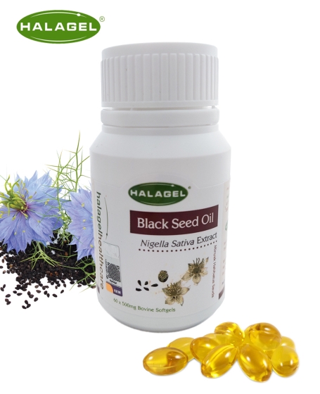 Halagel <br/> <b>Black Seed Oil<br/> </b> 500mg 60pcs Bovine Softgels
