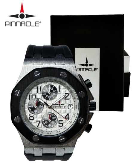 Pinnacle <br/>Salute Watch <br/><b>Silver & Black 43mm</b>