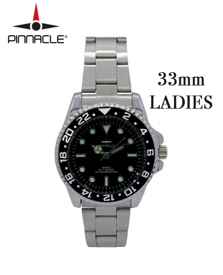 Pinnacle<br/>RO Series Watch<b> Ladies <br/>Black 33mm</b>